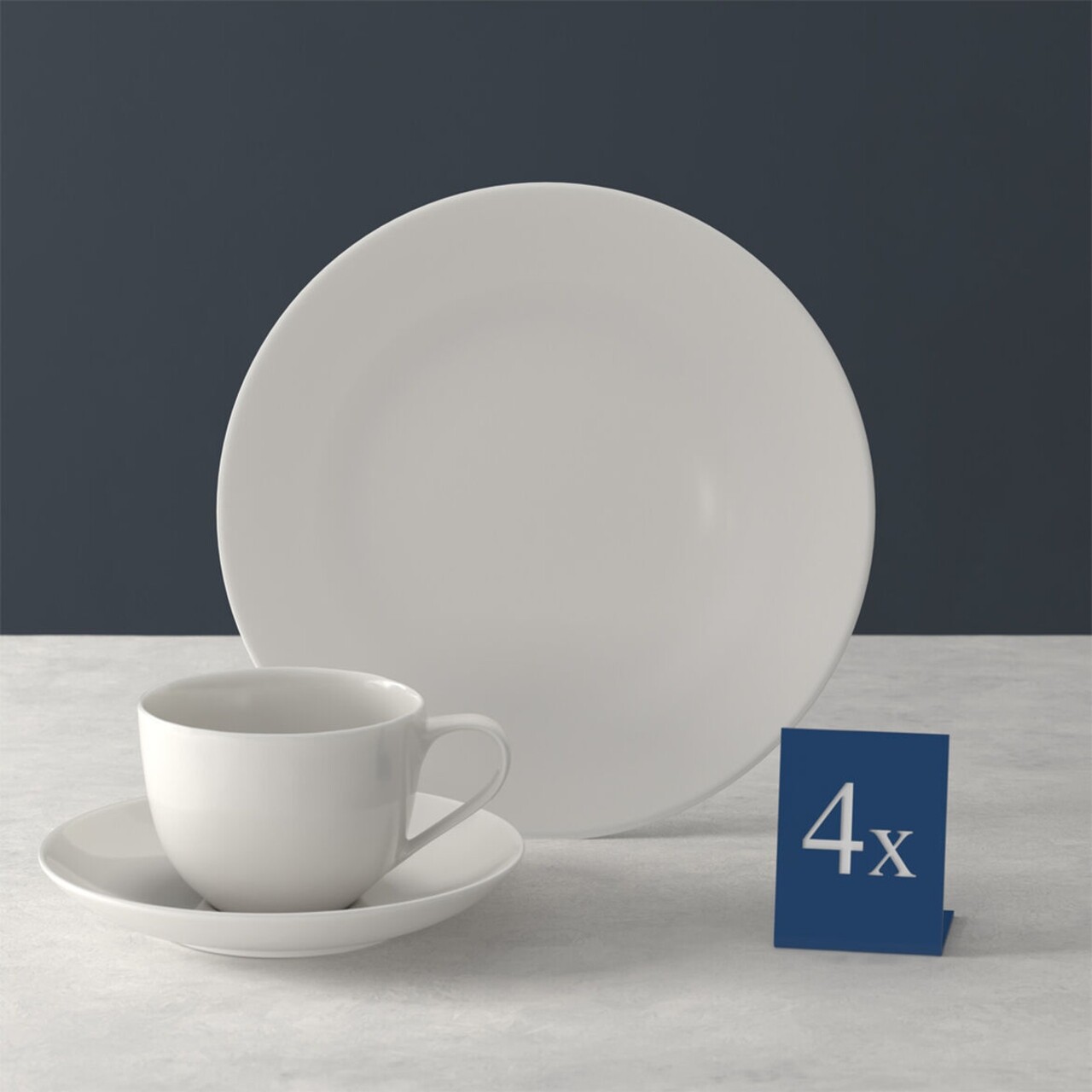 Set de cafea 12 piese For Me, Villeroy &amp; Boch, portelan premium, alb/crem - imagine 6
